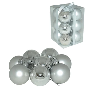 3850223513019 / 51-301000 / Kroglice srebrne, 5cm,12  set