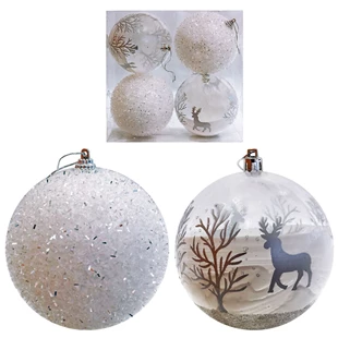 3850223515044 / 51-504000 / Kroglice belo-prozorne 10cm 4k