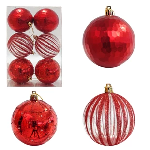 3850223515303 / 51-530000 / Kroglice rdeče 8cm 6/1