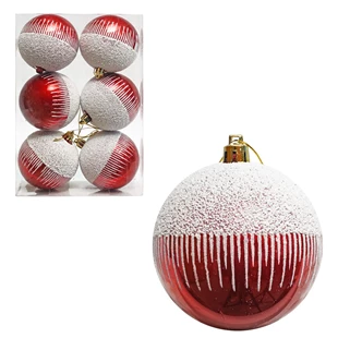 3850223515327 / 51-532000 / Kroglice rdeče- bele 8cm 6/1