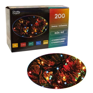 3850223523629 / 52-362000 / Lučke, 200 riž večbarvne, z