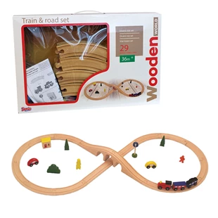 3850223644133 / 64-413000 / Vlak leseni set 29 delov